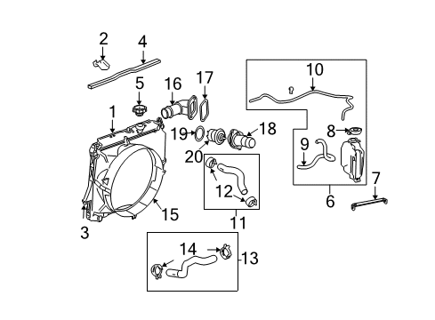 2008 GMC Canyon Radiator & Components Water Outlet Seal Diagram for 12579977