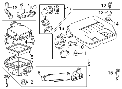 2014 Chevrolet Volt Air Intake Air Mass Sensor Screw Diagram for 11589093