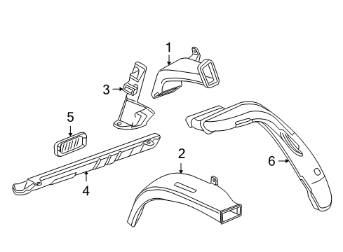 2008 GMC Acadia Ducts Rear Duct Diagram for 10374332