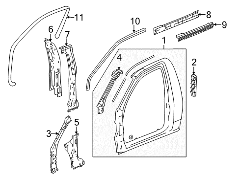 2011 Chevrolet Colorado Uniside Panel Asm, Rocker Inner (RH) Diagram for 88980552