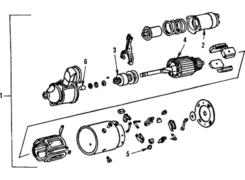 1985 Pontiac Bonneville Starter Armature, Starter Diagram for 1971568