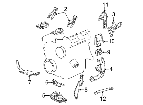 2004 Buick Rendezvous Engine & Trans Mounting Strut Front Bracket Diagram for 10274661