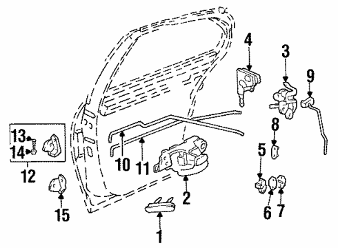 1995 Chevrolet Lumina Switches Handle Asm-Rear Side Door Inside *Gray Diagram for 10257083