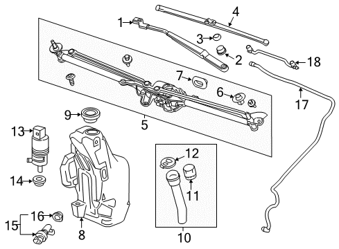 2016 Buick Verano Wiper & Washer Components Front Blade Diagram for 13348836