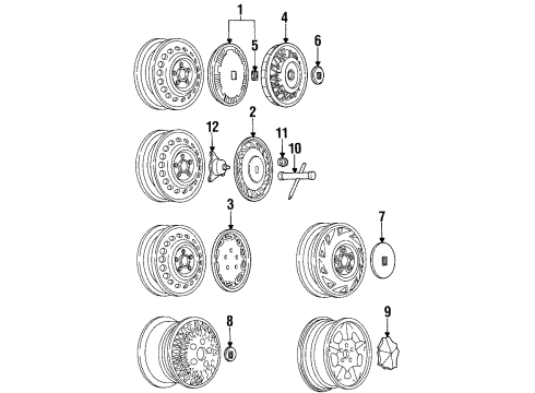 1997 Oldsmobile Regency Wheel Covers & Trim Hub Cap ASSEMBLY Diagram for 9593180