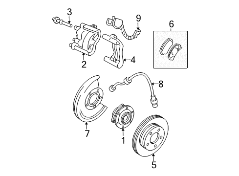 2004 Chevrolet Trailblazer Anti-Lock Brakes Rotor Diagram for 19181002