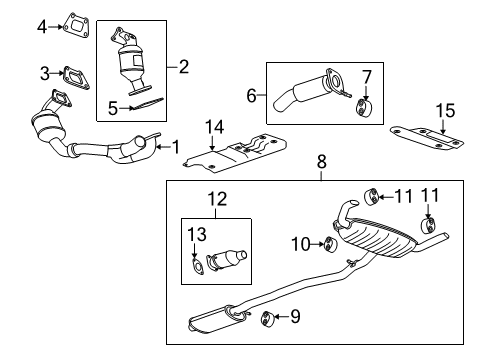 2010 Cadillac SRX Exhaust Components Catalytic Converter Diagram for 20772457