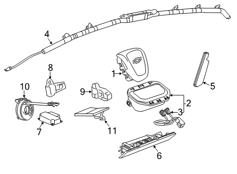2012 Chevrolet Volt Air Bag Components Wire Diagram for 22809140
