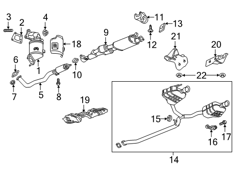 2018 Chevrolet Traverse Exhaust Components Front Pipe Diagram for 84029006