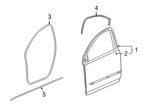2015 Chevrolet Traverse Front Door Outer Panel Diagram for 15217584