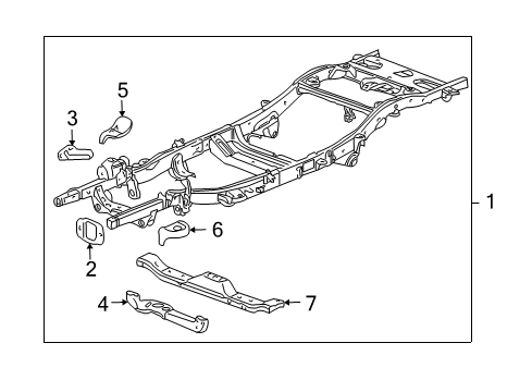 2009 Hummer H3T Frame & Components Front Plate Diagram for 20982343