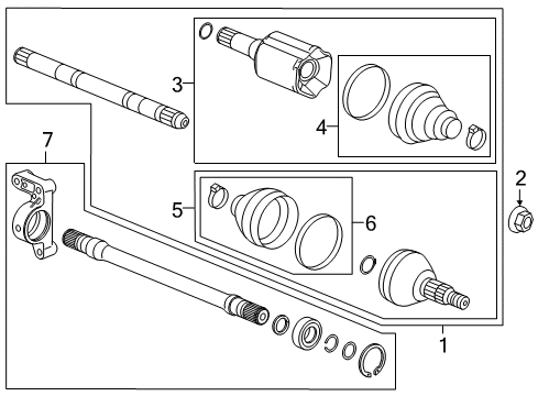 2016 Chevrolet Malibu Drive Axles - Front Intermed Shaft Diagram for 23377375
