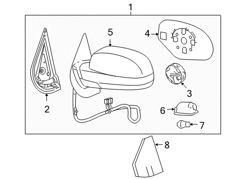 2010 GMC Sierra 1500 Outside Mirrors Mirror Assembly Diagram for 20843142
