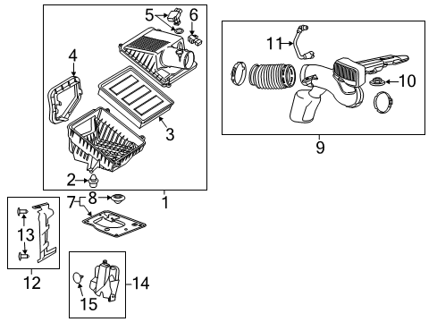 2015 Chevrolet Silverado 2500 HD Filters Rear Duct Diagram for 20872169