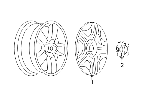 2004 Chevrolet Malibu Wheel Covers & Trim Center Cap Diagram for 9594228