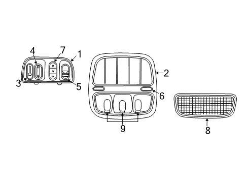 2001 Buick Park Avenue Sunroof PUSHBUTTON, Courtesy/Dome/Reading Lamp Diagram for 12373404