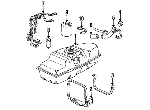 1993 Chevrolet S10 Fuel Supply Cable Asm-Accelerator Control Diagram for 15693485