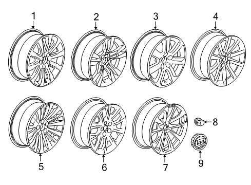 2016 Cadillac CTS Wheels Wheel Diagram for 19302646