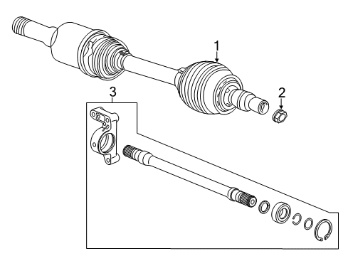 2019 Buick Regal Sportback Drive Axles - Front Axle Assembly Diagram for 84138316