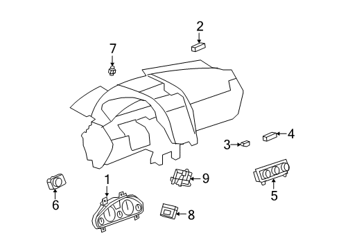 2010 Saturn Outlook Cluster & Switches, Instrument Panel Instrument Cluster Assembly Diagram for 23161124