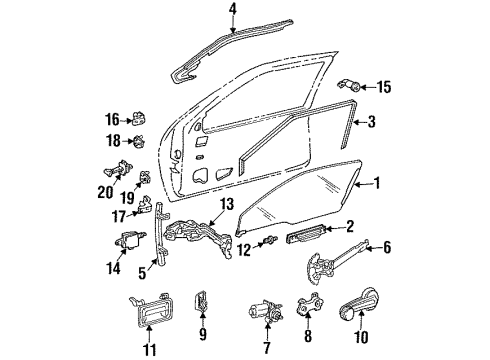 1992 Chevrolet Lumina Rear Door Regulator Backing Plate Diagram for 20611661