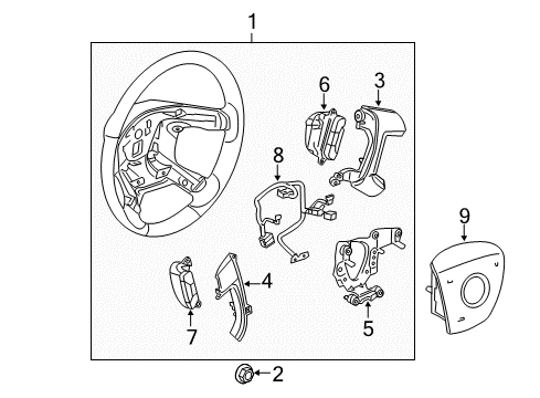 2014 Buick Enclave Steering Column, Steering Wheel Harness Diagram for 23349844