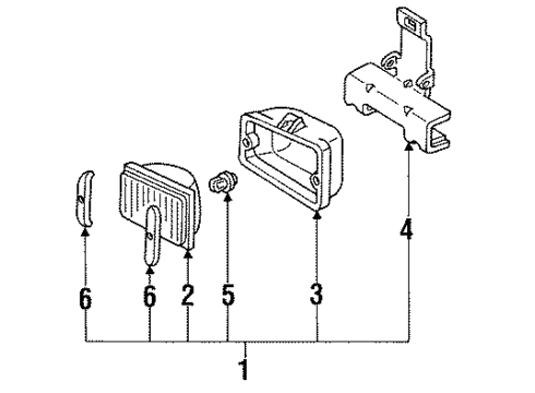 1992 Pontiac Firebird Fog Lamps Capsule, Fog Lamp Diagram for 16512887