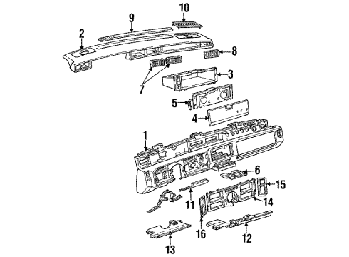 1985 Cadillac Fleetwood Instrument Panel Gauge Cluster Diagram for 25081199