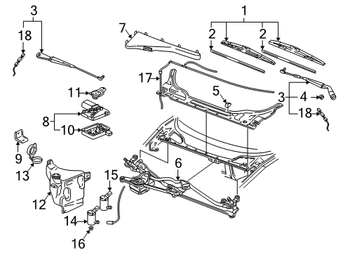 1997 Chevrolet Venture Rear Wipers Blade, Windshield Wiper Diagram for 10329207