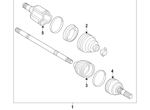 2019 Chevrolet Blazer Front Axle, Axle Shafts & Joints, Drive Axles Seal Kit-Front Wheel Drive Shaft Diagram for 24288436