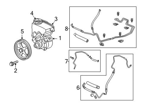 2009 Chevrolet Malibu P/S Pump & Hoses, Steering Gear & Linkage Power Steering Pump Bolt Diagram for 11519681