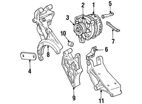 1992 Oldsmobile Achieva Belts & Pulleys GENERATOR Assembly (Remanufacture)(Delco Cs130 100 Amps) Diagram for 19152466