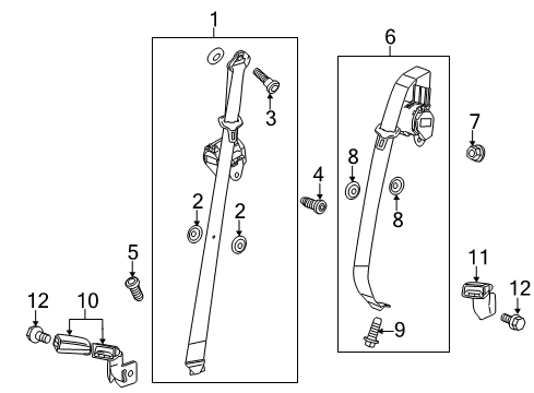 2014 GMC Terrain Seat Belt Latch Diagram for 19257779