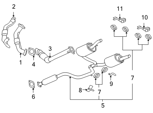 2007 Chevrolet Impala Exhaust Components Converter & Pipe Diagram for 25820195
