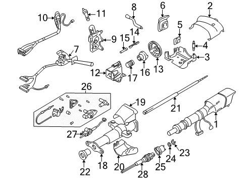 1997 GMC Sonoma Ignition Lock Housing, Steering Column Diagram for 26036329