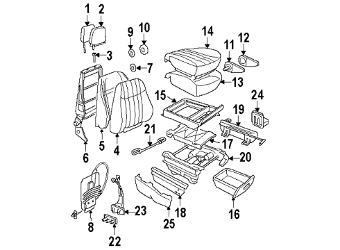 1997 Oldsmobile Silhouette Power Seats Wire Asm, Passenger Seat Adjuster Latch Diagram for 12532305