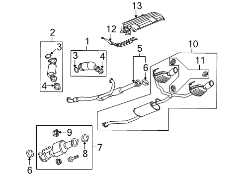 2016 Buick Enclave Exhaust Components Muffler & Pipe Diagram for 23452801