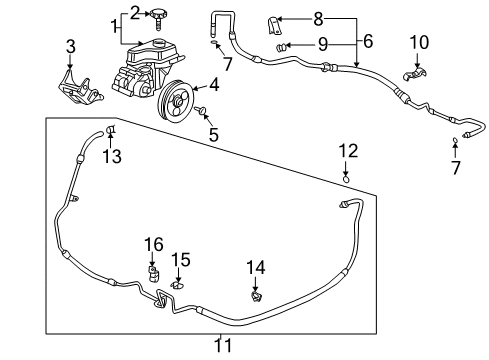 2001 Cadillac DeVille P/S Pump & Hoses, Steering Gear & Linkage Protector-P/S Pump Shaft Diagram for 25644222