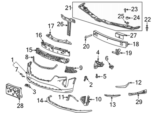 2022 Cadillac CT4 Bumper & Components - Front Tail Lamp Nut Diagram for 11611883