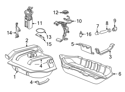 2000 Chevrolet Blazer Senders Fuel Gauge Sending Unit Diagram for 19121293