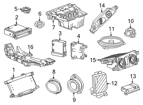 2016 Cadillac CT6 Sound System Receiver Diagram for 13506372