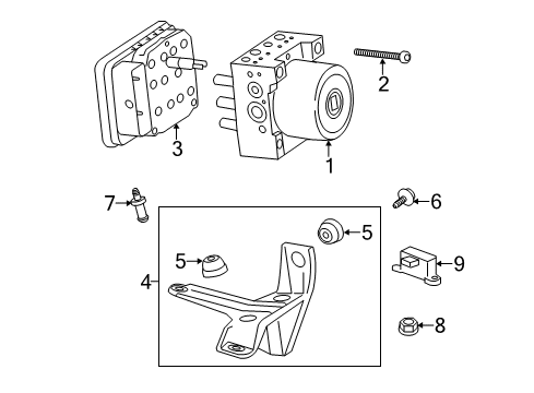 2019 Cadillac CTS ABS Components Mount Bracket Diagram for 20933738
