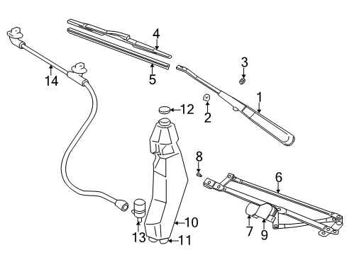 1996 Chevrolet P30 Wiper & Washer Components Housing & Link Asm Windshield Wiper Diagram for 4939200