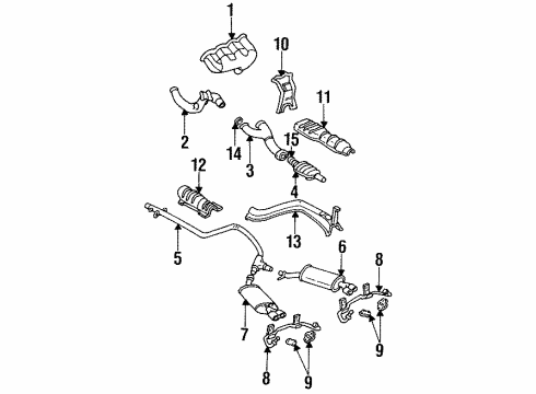 1998 Cadillac DeVille Exhaust Components Engine Exhaust Manifold Assembly (LH) Diagram for 12556488