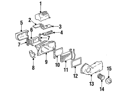 1988 Buick Century A/C Evaporator & Heater Components Heater Core Diagram for 3042073