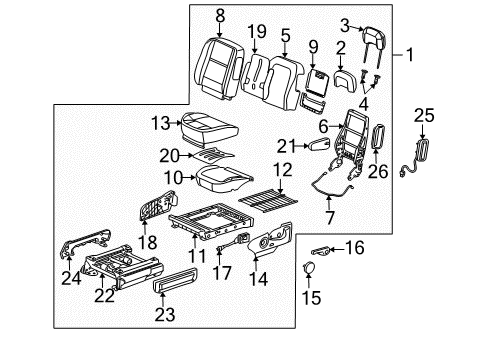 2008 Chevrolet Uplander Power Seats Switch Asm, Passenger Seat Adjuster *Cashmere Diagram for 19152763