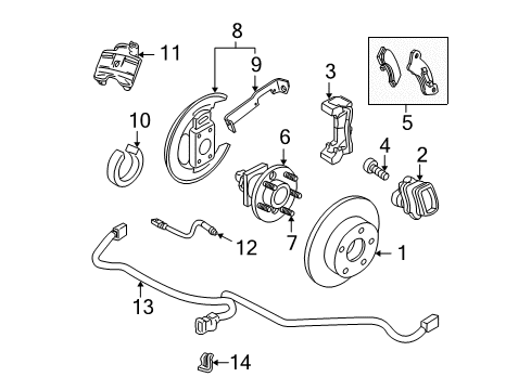 2003 Buick Regal Rear Brakes Connector Diagram for 12052834