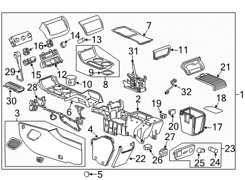 2015 Chevrolet Traverse Center Console Wire Harness Diagram for 23347351