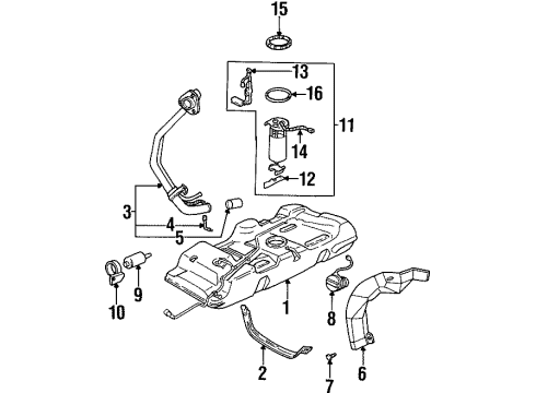 1997 Oldsmobile Silhouette Senders Cap Asm Diagram for 22525300