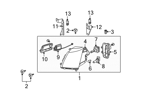 2007 Cadillac STS Headlamps Composite Headlamp Diagram for 20836120